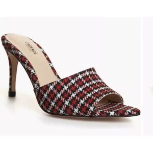 L'AGENCE Open Toe Sandal (Women) Size 39 8.5‎ Houndstooth Pointed Toe Heel Pump
